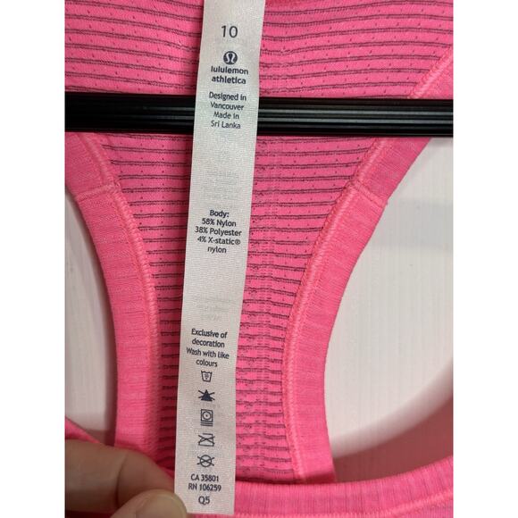 Lululemon Swiftly Tech Racerback Tank Top Shirt Sz 10 Figue Hot Pink Raspberry - Picture 4 of 10